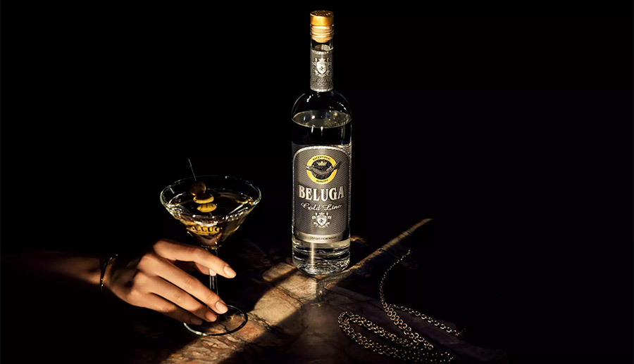 Bottle of Beluga Gold Line Vodka
