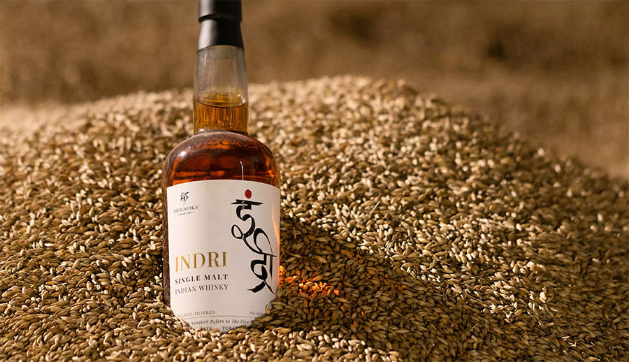 Bottle of Indri Single Malt Indian Whisky