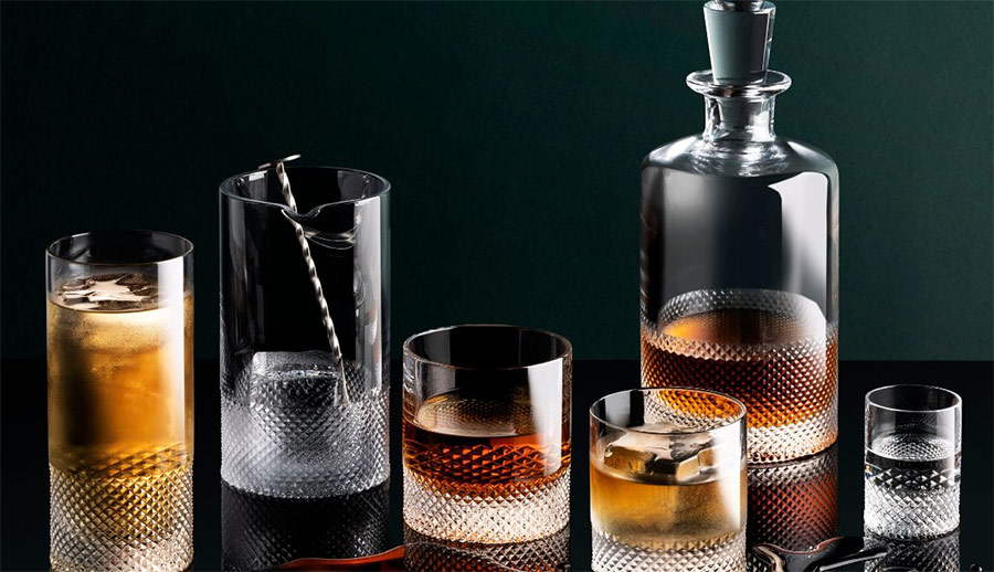 Diamond Cut Crystal Glass Set