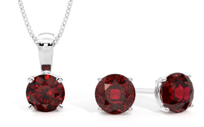 Ruby Pendant Jewellery Set
