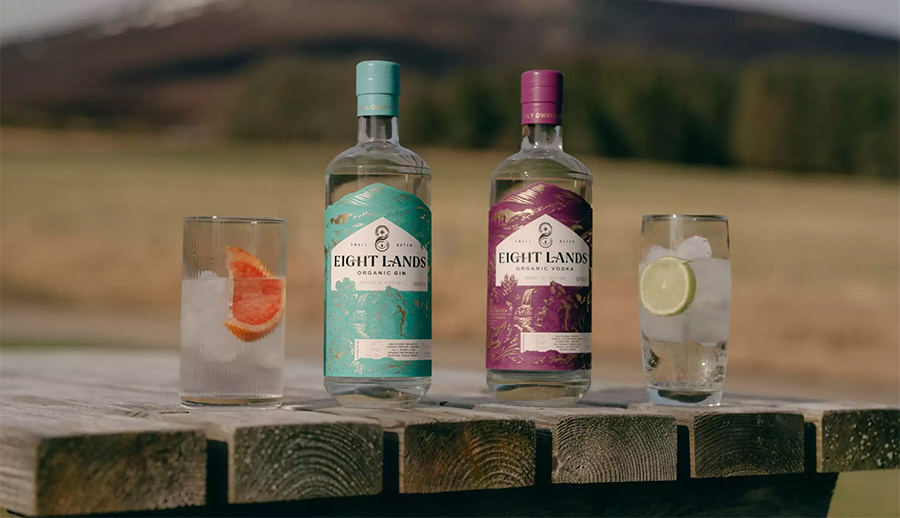 Eight Lands Organic Speyside Gin and Vodka